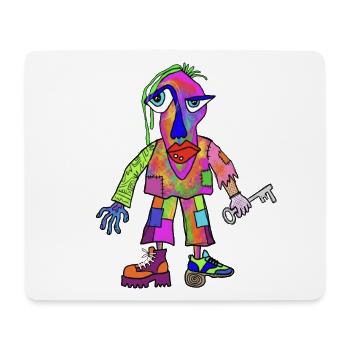 Bunte-Figur - Mousepad (Querformat) - Weiß - Vorne