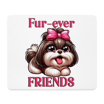 Amis de poils Mignonne Shih Tzu, fille mignonne - Tapis de souris (format paysage) - blanc - Devant