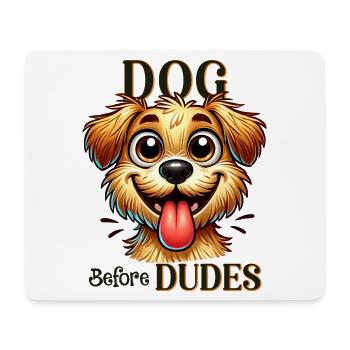 Citation drôle de chien avant les mecs - Tapis de souris (format paysage) - blanc - Devant