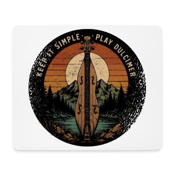 Dulcimer Musicien de Dulcimer Instrument pincé - Tapis de souris (format paysage) - blanc - Devant