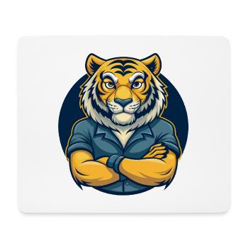 Tiger Kawaii Maskottchen Cartoon-Charakter-Clipart-Logo - Mousepad (Querformat) - Weiß - Vorne