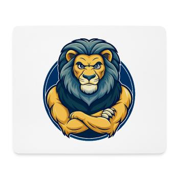 Löwen-Kawaii-Maskottchen Cartoon-Charakter-Clipart-Logo - Mousepad (Querformat) - Weiß - Vorne