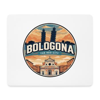 Insigne rétro de la Piazza Maggiore de Bologne - Tapis de souris (format paysage) - blanc - Devant