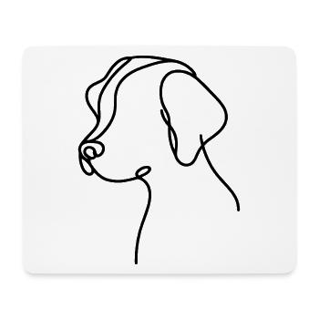 Croquis de chien aux oreilles tombantes – motif d’animal mignon - Tapis de souris (format paysage) - blanc - Devant
