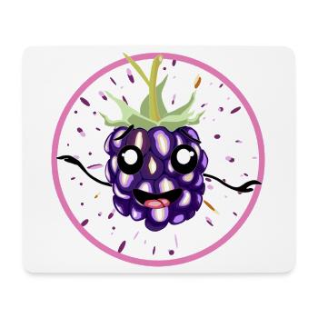Kawaii Brombeere in Pink Circle - Mousepad (Querformat) - Weiß - Vorne