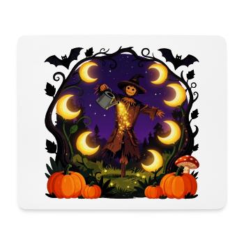 Mondbeschienene Halloween-Ernte - Mousepad (Querformat) - Weiß - Vorne