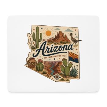 Vintage Arizona Grand Canyon State Art Aufkleber - Mousepad (Querformat) - Weiß - Vorne