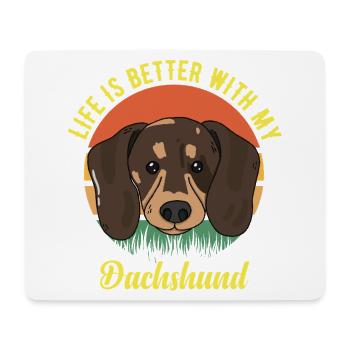 Dackel Wursthund Lilfe besser mit Dackel - Mousepad (Querformat) - Weiß - Vorne