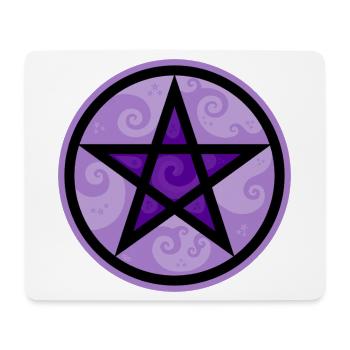 Pentakel - Pentagramm im Kreis mit lila Schnörkeln - Mousepad (Querformat) - Weiß - Vorne