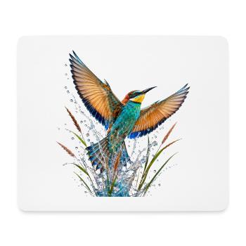 Schwalbe mit Farbe bespritzt - Mousepad (Querformat) - Weiß - Vorne