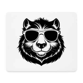 Kapybara mit Sonnenbrille - Mousepad (Querformat) - Weiß - Vorne