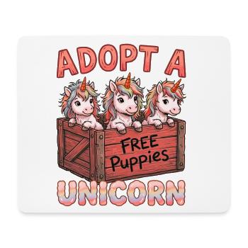 Adopt A Unicorn – Lustiges Einhorn Design - Mousepad (Querformat) - Weiß - Vorne