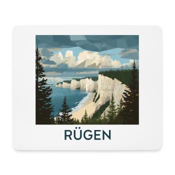 Rügen Kreidefelsen | Vintage Ostsee Poster - Mousepad (Querformat) - Weiß - Vorne