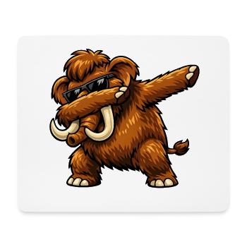 Dabbing Mammut - Mousepad (Querformat) - Weiß - Vorne