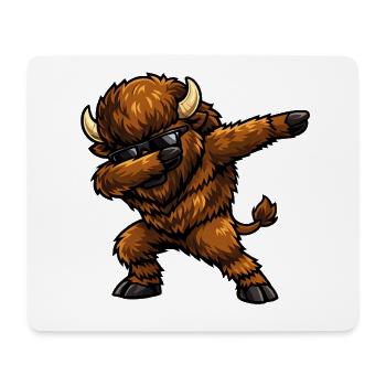 Dabbing Bison - Mousepad (Querformat) - Weiß - Vorne