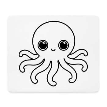 Süßer Oktopus One Line Kawaii Motiv - Mousepad (Querformat) - Weiß - Vorne
