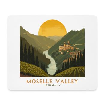Moselle Valley | Vintage Travel Poster - Mousepad (Querformat) - Weiß - Vorne