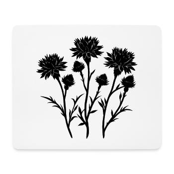 Botanische Kornblume - Mousepad (Querformat) - Weiß - Vorne