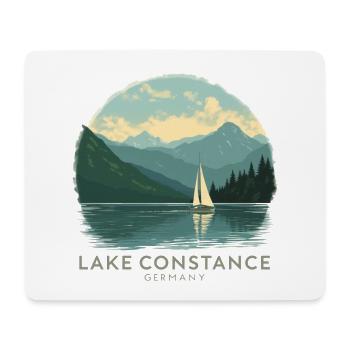 Lake Constance Sailing | Vintage Travel Poster - Mousepad (Querformat) - Weiß - Vorne