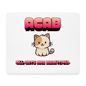 Süße Katzenliebhaber-Kleidung – Alle Katzen sind wunderschön - Mousepad (Querformat) - Weiß - Vorne