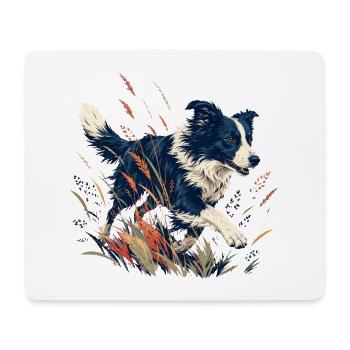 Hund auf der bunten Wiese - Mousepad (Querformat) - Weiß - Vorne