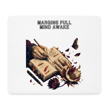 Kreatives Notizbuch und Schmetterlinge - Mousepad (Querformat) - Weiß - Vorne