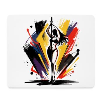 Pole Dance Art: Abstract Colorful Dancer - Mouse Pad (horizontal) - white - Front