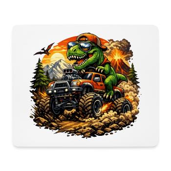 T Rex Offroad Abenteuer - Mousepad (Querformat) - Weiß - Vorne