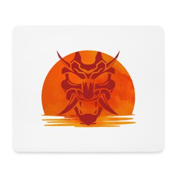 Wächter des Sonnenuntergangsdrachens 侍 - Mousepad (Querformat) - Weiß - Vorne