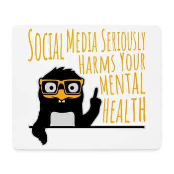 Social Media Seriously Harms Mental Health Pinguin - Mousepad (Querformat) - Weiß - Vorne