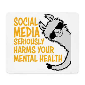 Social Media Seriously Harms Mental Health Lama - Mouse Pad (horizontal) - white - Front