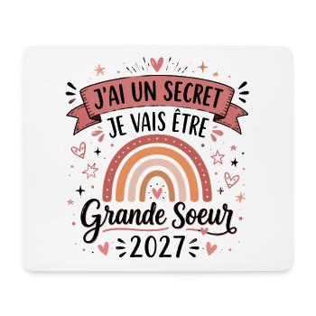 Enfant Future Grande Soeur 2027 Je Vais Etre Grand - Tapis de souris (format paysage) - blanc - Devant