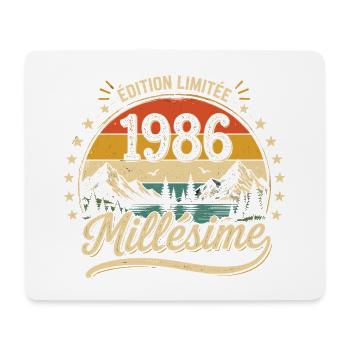 Vintage 1986 Millésime Cadeau Homme 40 Ans  - Tapis de souris (format paysage) - blanc - Devant