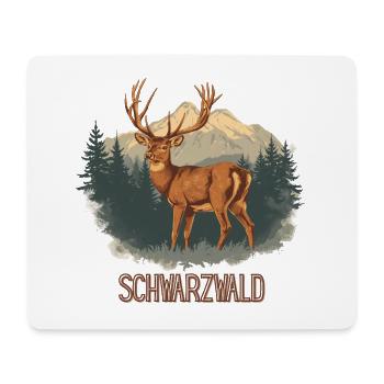 Schwarzwald Hirsch | Vintage Wildlife Design - Mousepad (Querformat) - Weiß - Vorne