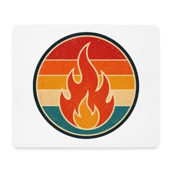 Flame Retro Badge Vintage-Stil Grafik - Mousepad (Querformat) - Weiß - Vorne
