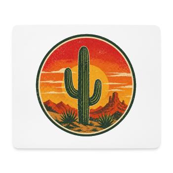 Cactus Retro Badge Vintage-Stil Grafik - Mousepad (Querformat) - Weiß - Vorne