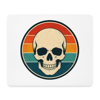 Skull Retro Badge Vintage-Stil Grafik - Mousepad (Querformat) - Weiß - Vorne