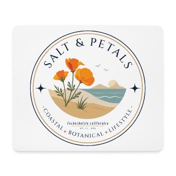 Salt & Petals – California Poppy Coastal Badge - Mouse Pad (horizontal) - white - Front