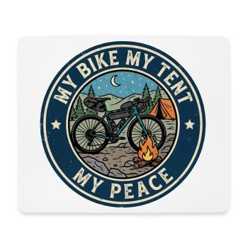 Mein Fahrrad Mein Zelt Mein Frieden Bikepacking - Mousepad (Querformat) - Weiß - Vorne
