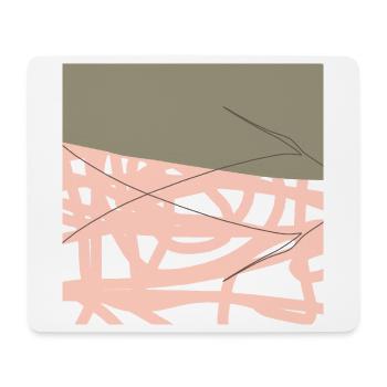 Rosé Netz auf Olivgrund - Mousepad (Querformat) - Weiß - Vorne