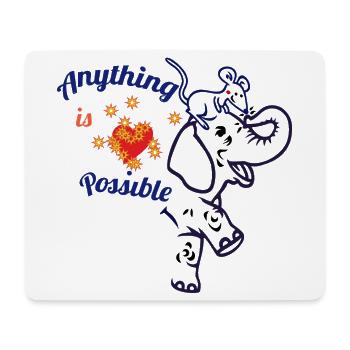 Alles ist möglich – Elefant und Maus - Mousepad (Querformat) - Weiß - Vorne