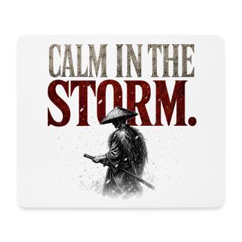 Calm In The Storm - Samurai Ronin Stoic Mindset - Mouse Pad (horizontal) - white - Front