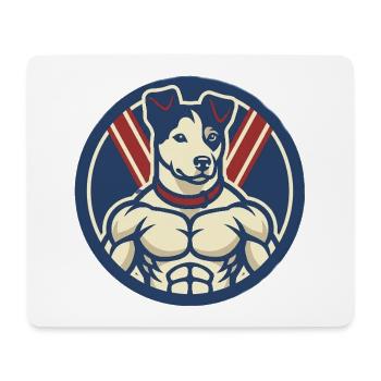 Muskulärer, patriotischer Hund - Mousepad (Querformat) - Weiß - Vorne