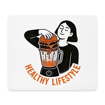 Gesunder Lebensstil Ironie Burger Blender Meme - Mousepad (Querformat) - Weiß - Vorne