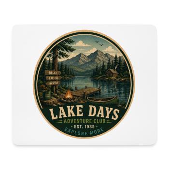 Lake Days Vintage Adventure Graphic - Mouse Pad (horizontal) - white - Front