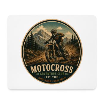 Motocross Vintage Adventure Grafik - Mousepad (Querformat) - Weiß - Vorne