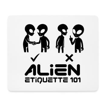 Alien Etqiuette 101 Noir - Tapis de souris (format paysage) - blanc - Devant