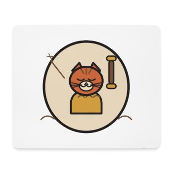Sleeping Cat Circle Badge - Mouse Pad (horizontal) - white - Front