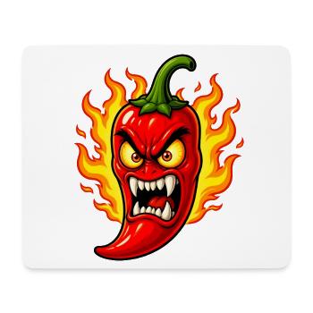 Wütende Chili Schote – Feuer Scharfes Cartoon Desi - Mousepad (Querformat) - Weiß - Vorne