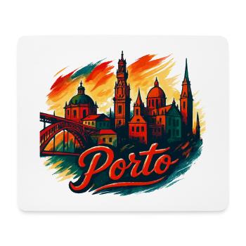 Porto Skyline Modern – Epische Stadtsilhouette - Mousepad (Querformat) - Weiß - Vorne